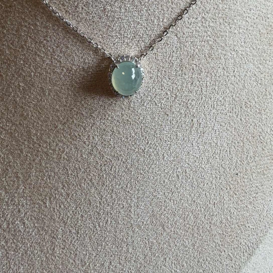 颈饰银S925镶嵌翡翠项链