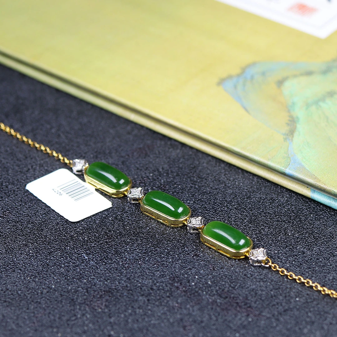 112024和田玉碧玉手链