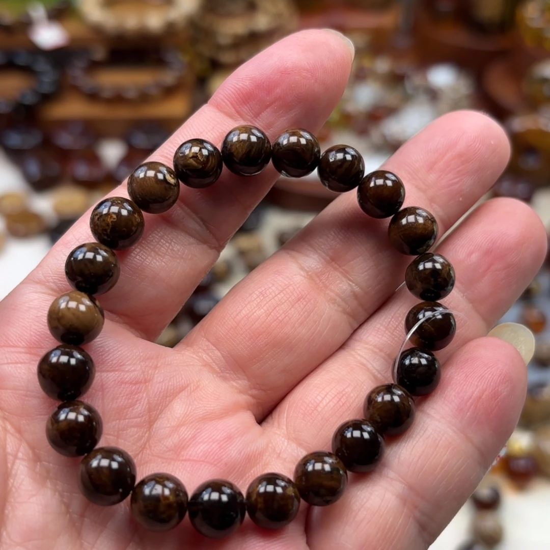 琥珀未镶嵌手串血沙根珀妖花卡8+