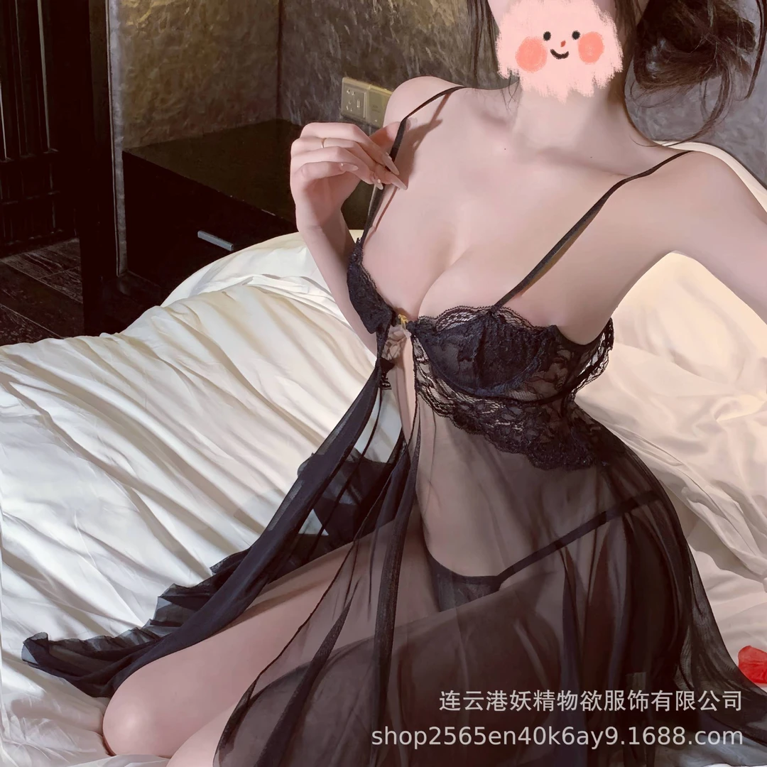 内衣性感蕾丝吊带睡裙网纱透明纯欲诱惑小胸显大制服套装