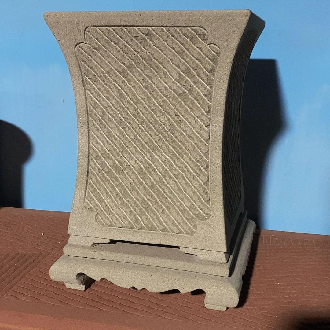 红陶吾**风石头花盆天然石材