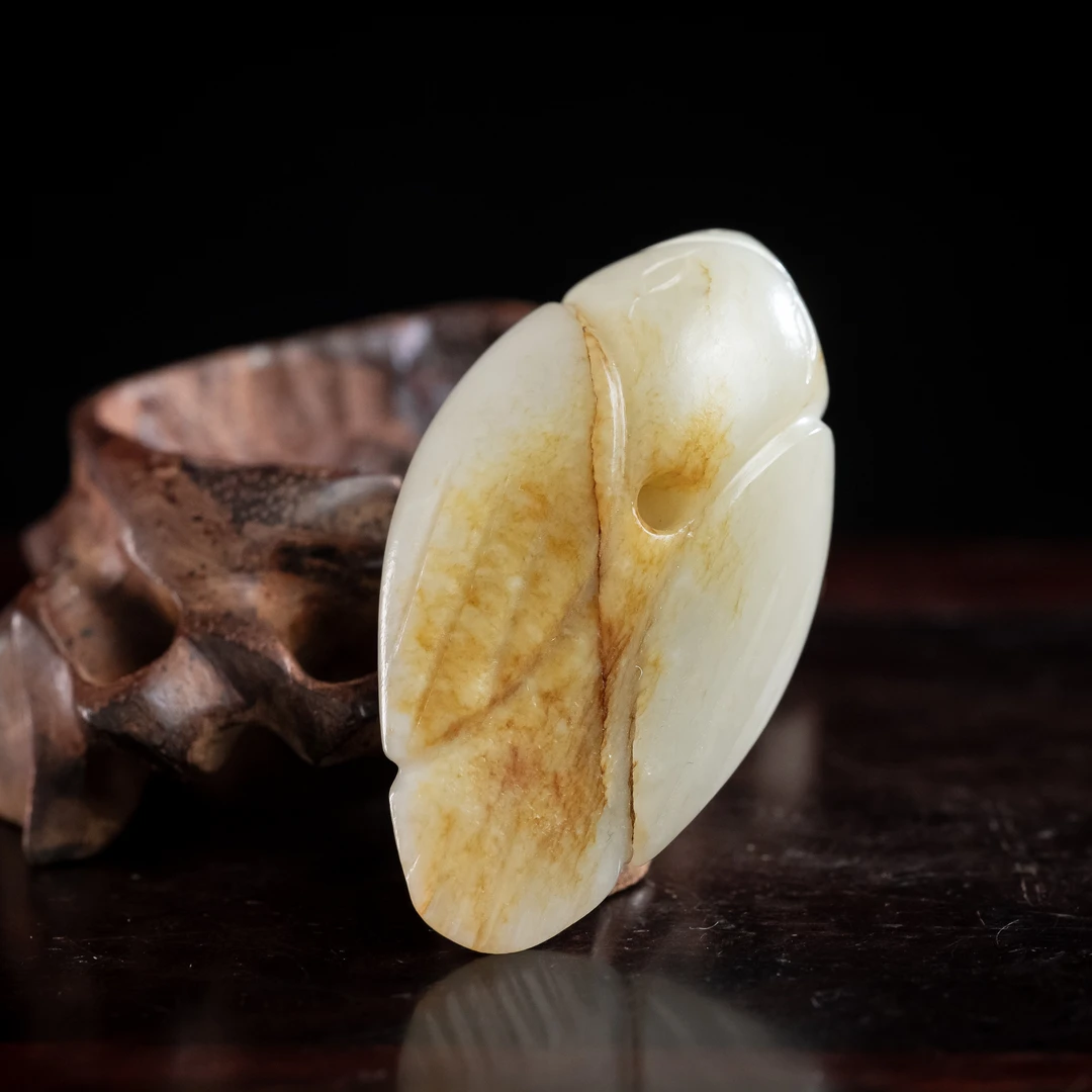 明代和田玉玉鸟花件