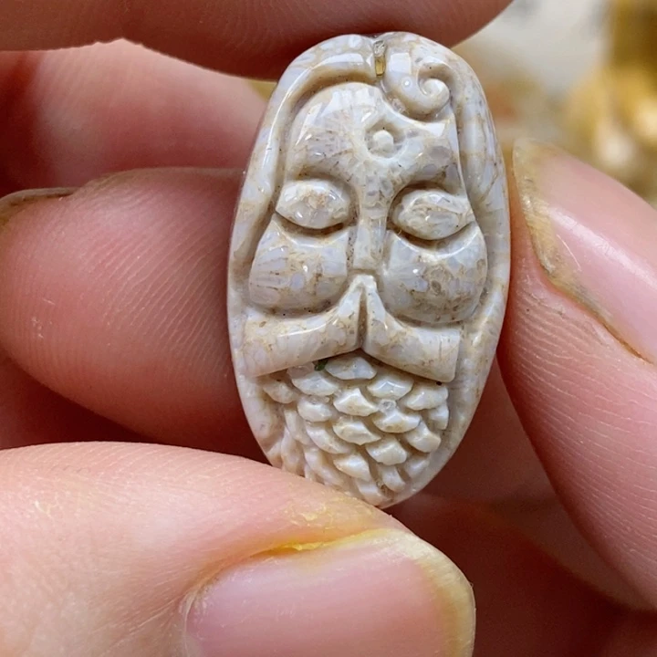 颈饰未镶嵌硅化珊瑚（珊瑚玉）小