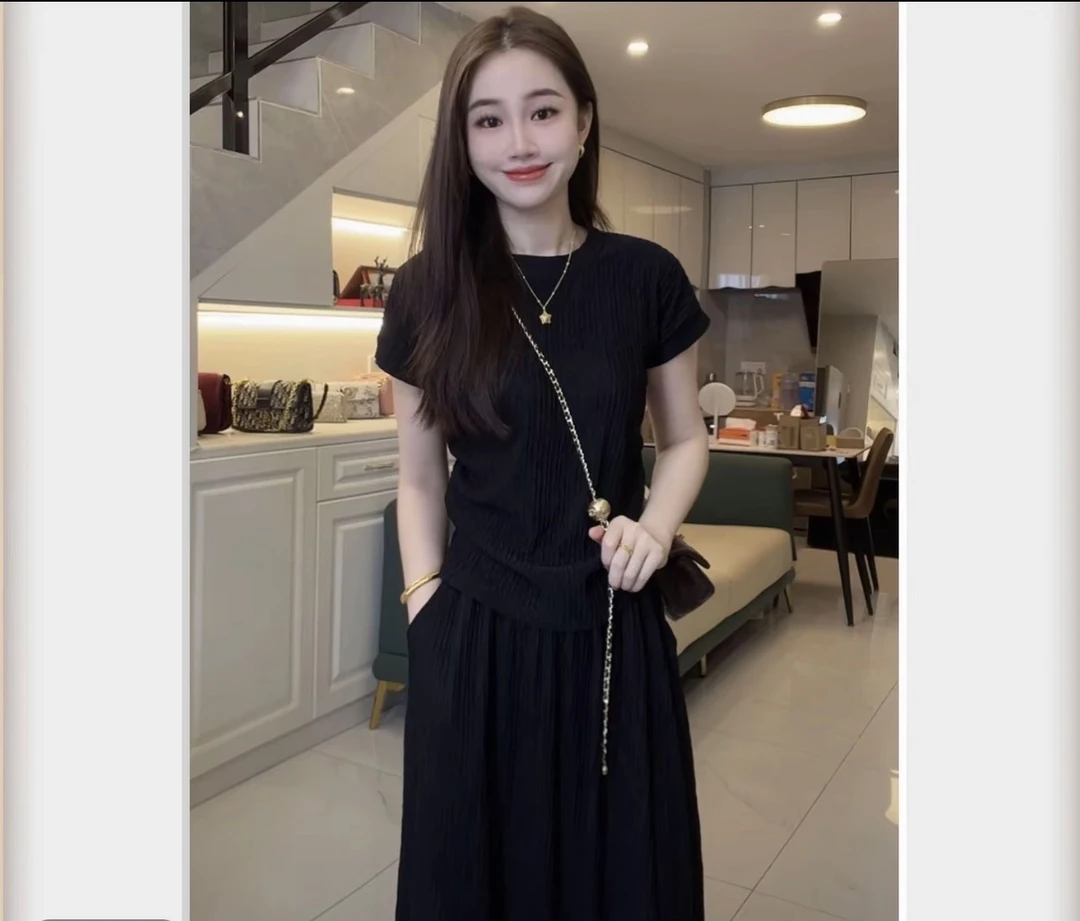 【现货+运费险】上衣+半身裙夏季新款休闲套装女简约洋气宽松气质足