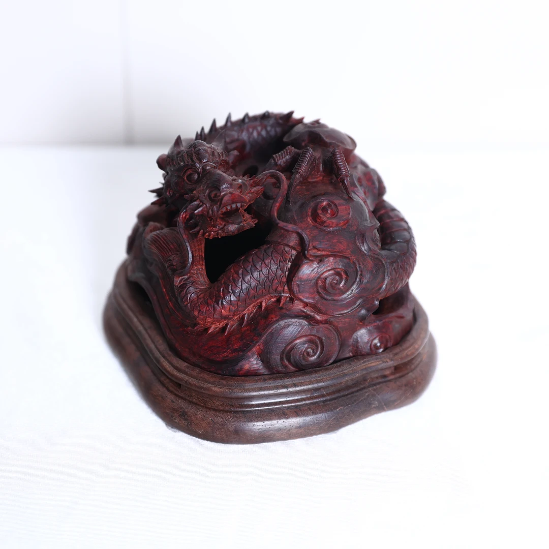 z28912 印度小叶紫檀-祥龙香炉