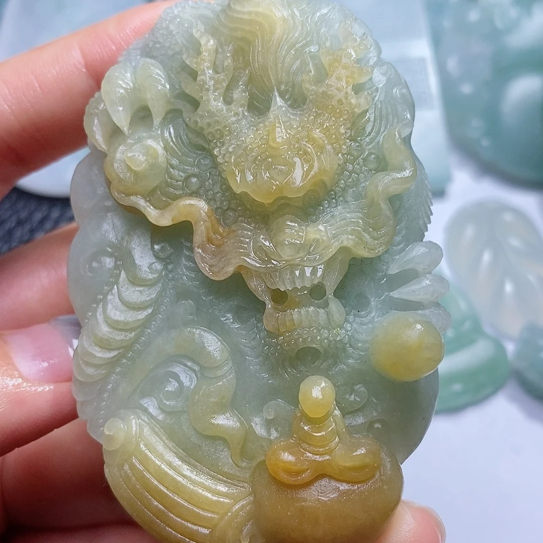 定制翡翠未镶嵌毛货付款后确认抛光