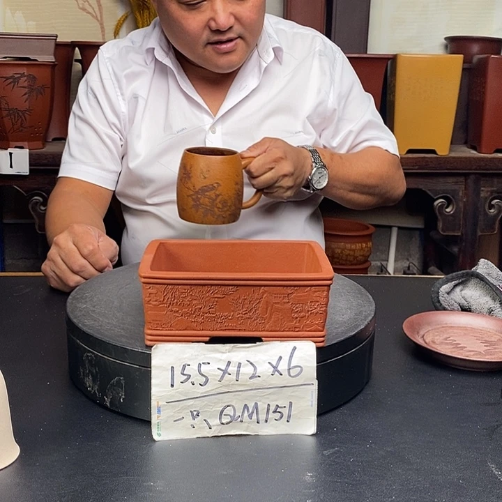 紫砂花盆货号一只QM151