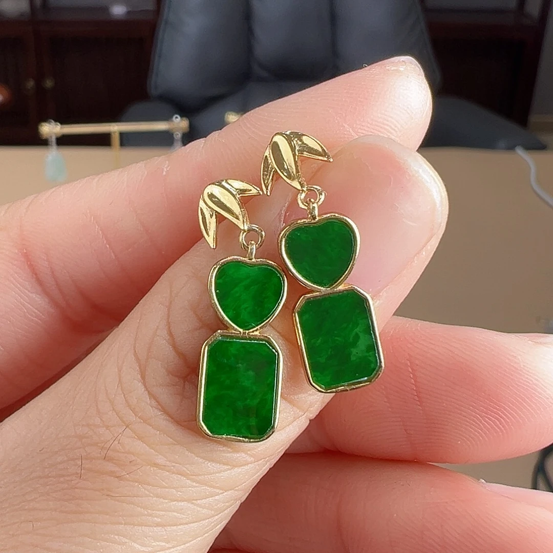 翡翠银S925镶嵌耳饰耳饰2