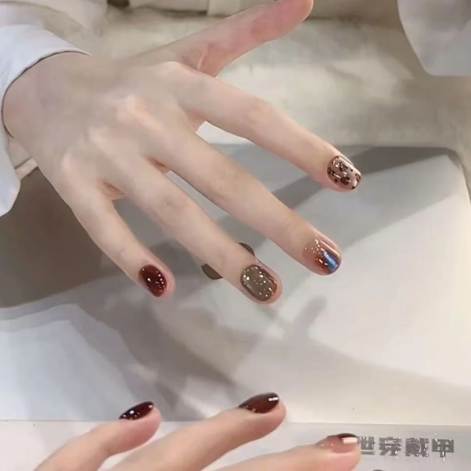 【琥珀流光】野世穿戴甲  纯手工美甲