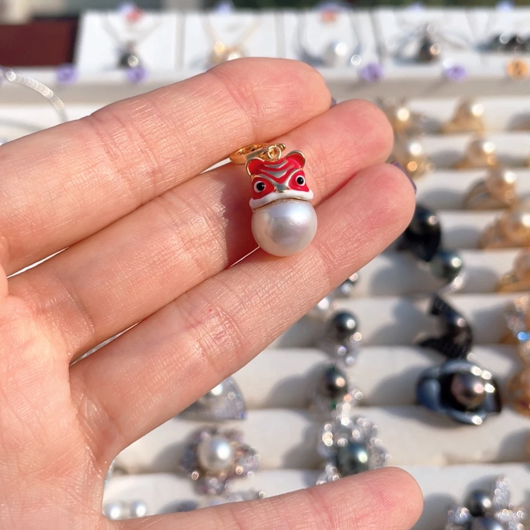 吊坠(不含链)银S925镶嵌淡水珍珠