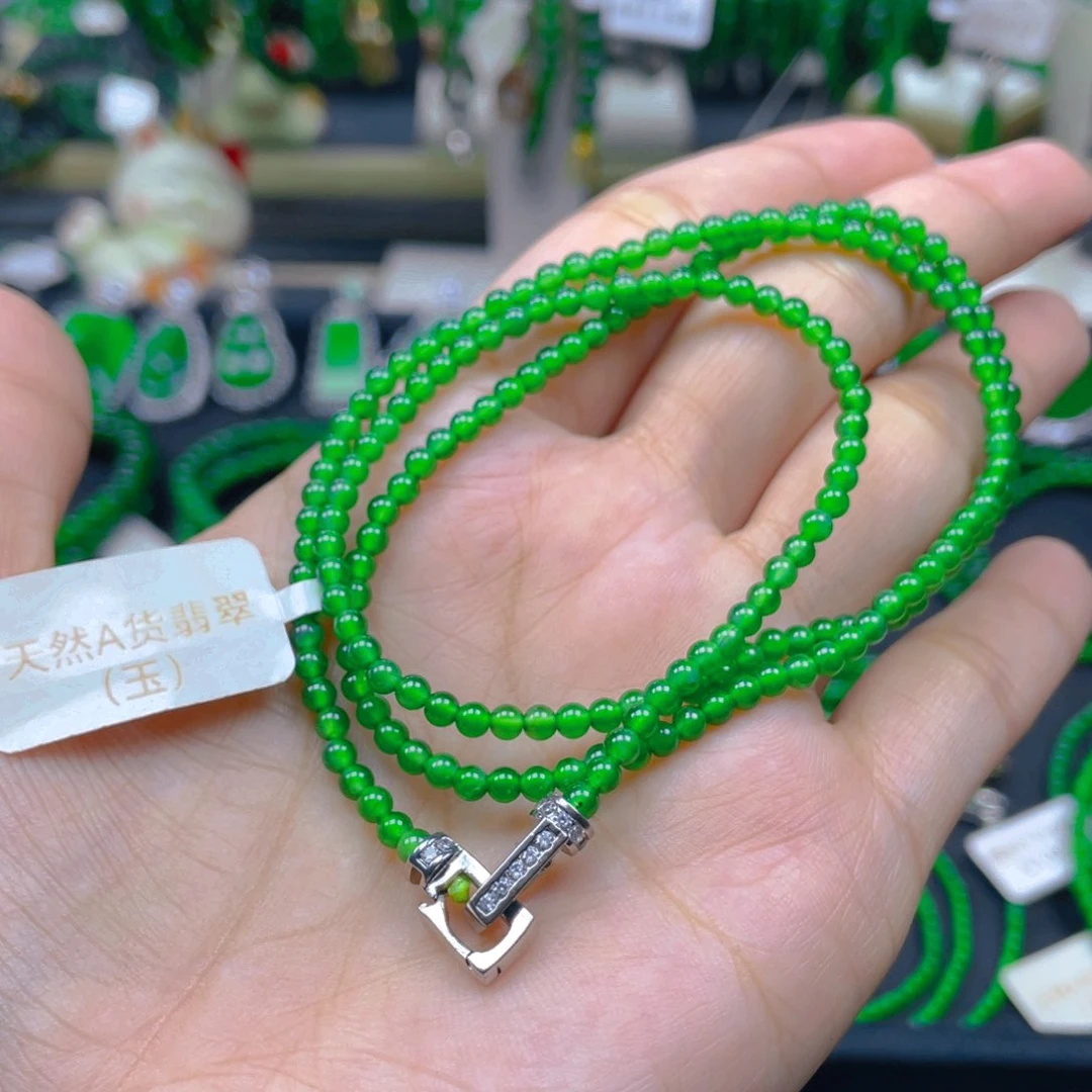颈饰未镶嵌翡翠正阳绿3