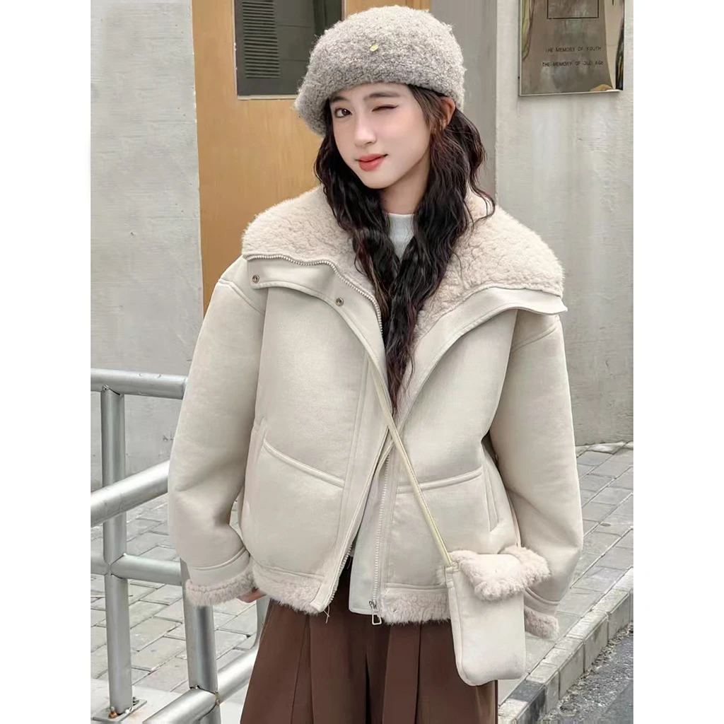 25WT209女童加绒皮外套2025新款洋气派克服秋冬女孩大童保暖棉服