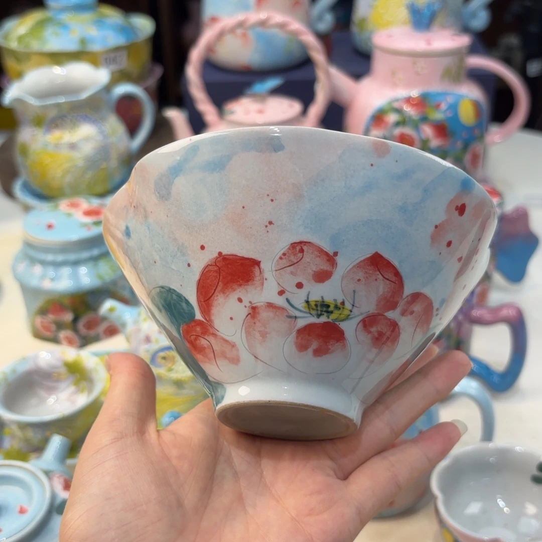 景德镇手绘高温釉下彩陶瓷茶具