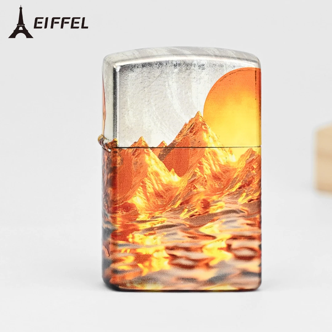 EIFFEL/埃菲尔902包银彩日照金山打火机个性创意节日送人