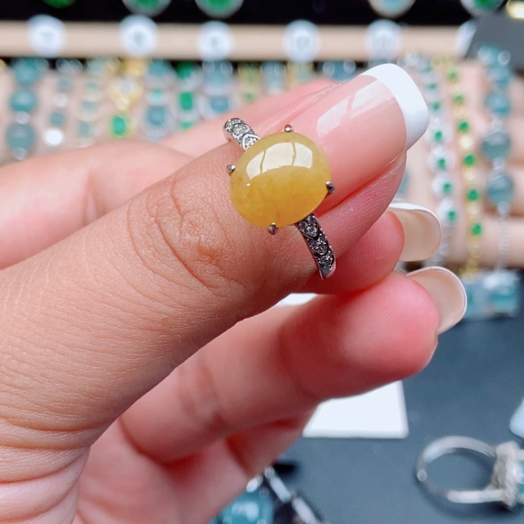 翡翠银S925镶嵌戒指30