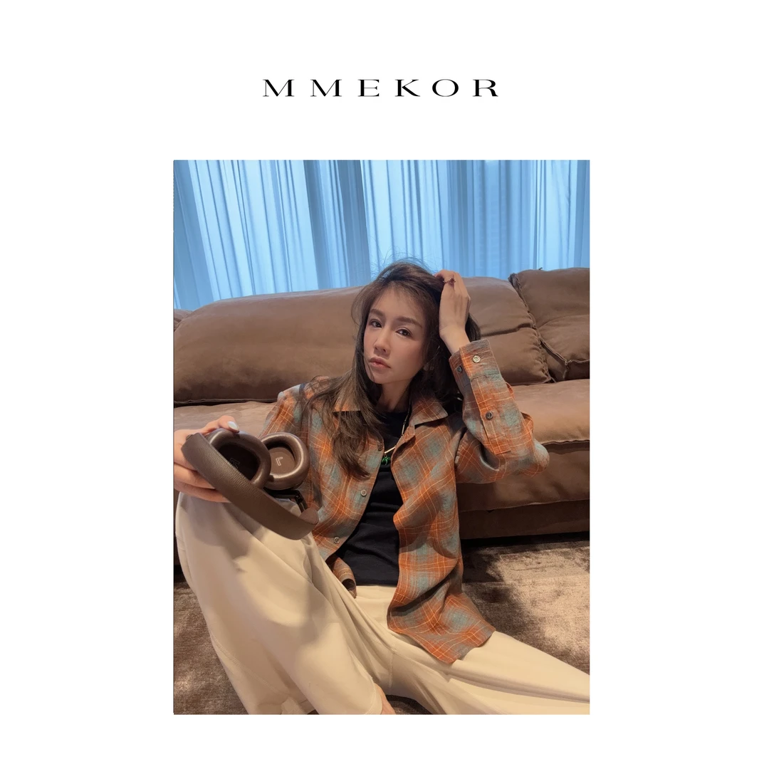 MMEKOR“加州胶片”衬衫 2025新款末日美拉德风潮流撞色上衣 89530