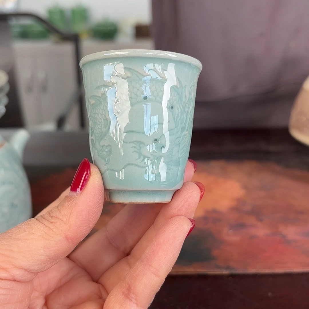 龙泉云间青瓷小米茶器