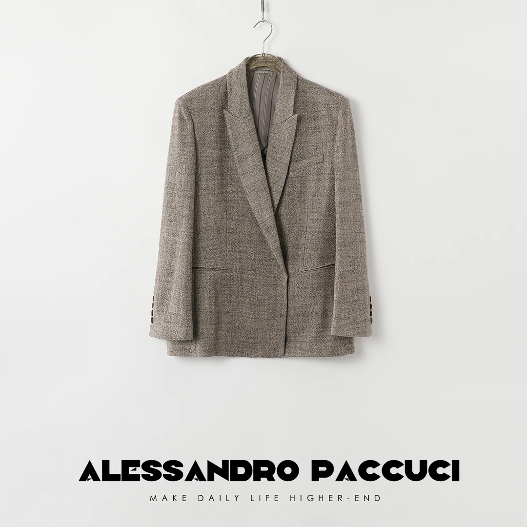 AP洛哥42022WZ【黑标系列】意大利进口亚麻&桑蚕丝混纺通勤百搭西装