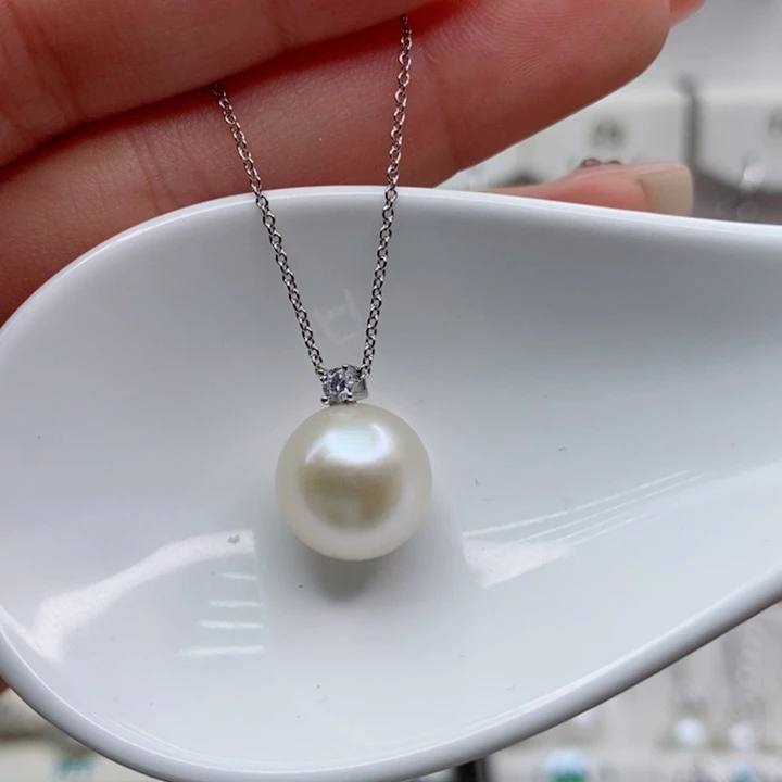 淡水珍珠吊坠(赠链)银S925镶嵌