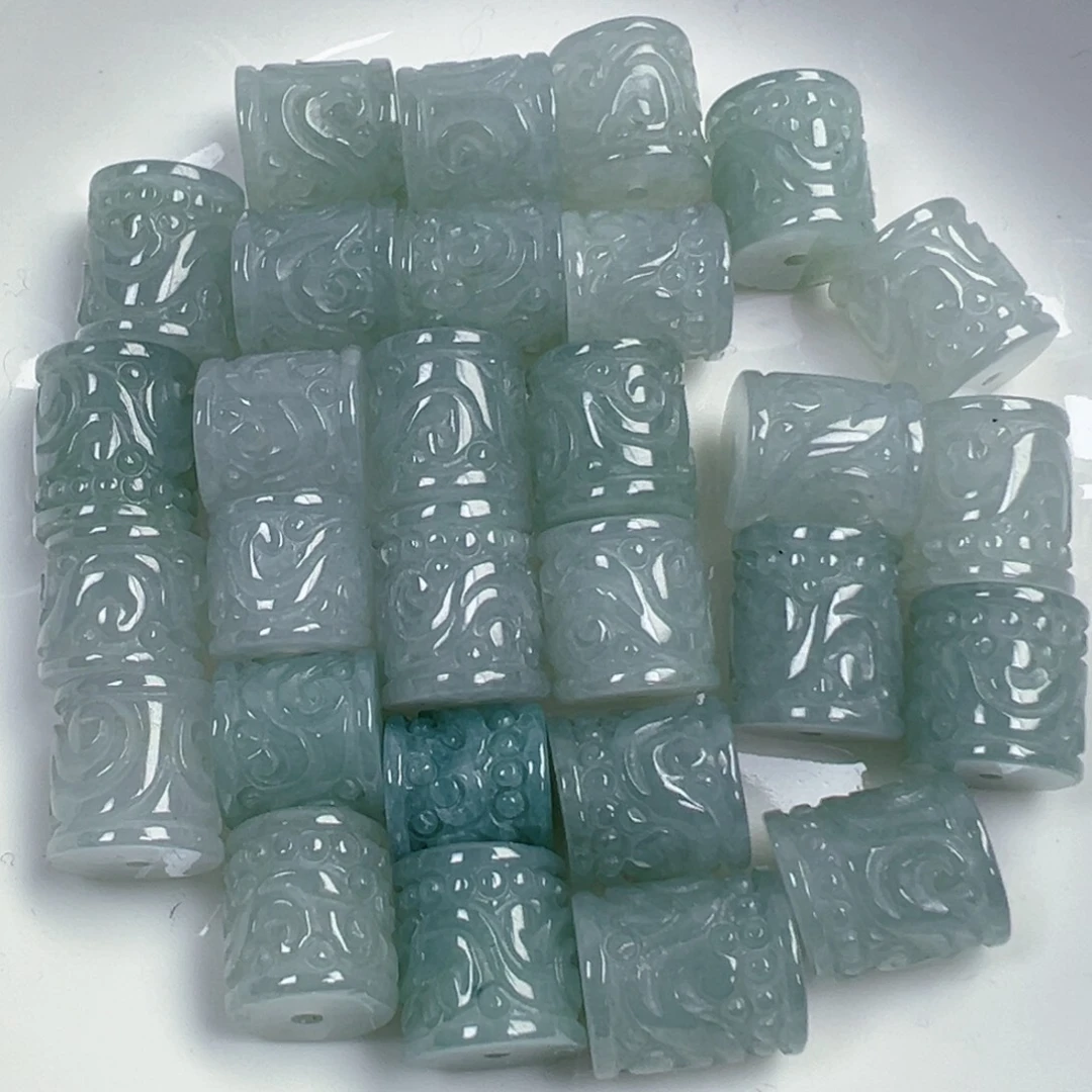 翡翠散珠翡翠回纹珠一个可挑