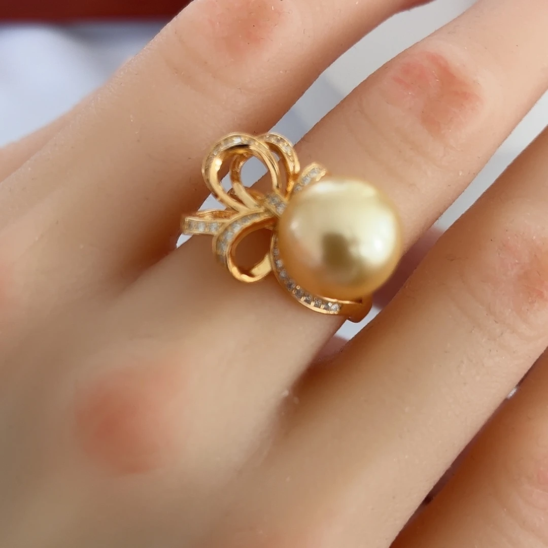 海水珍珠戒圈银S925镶嵌