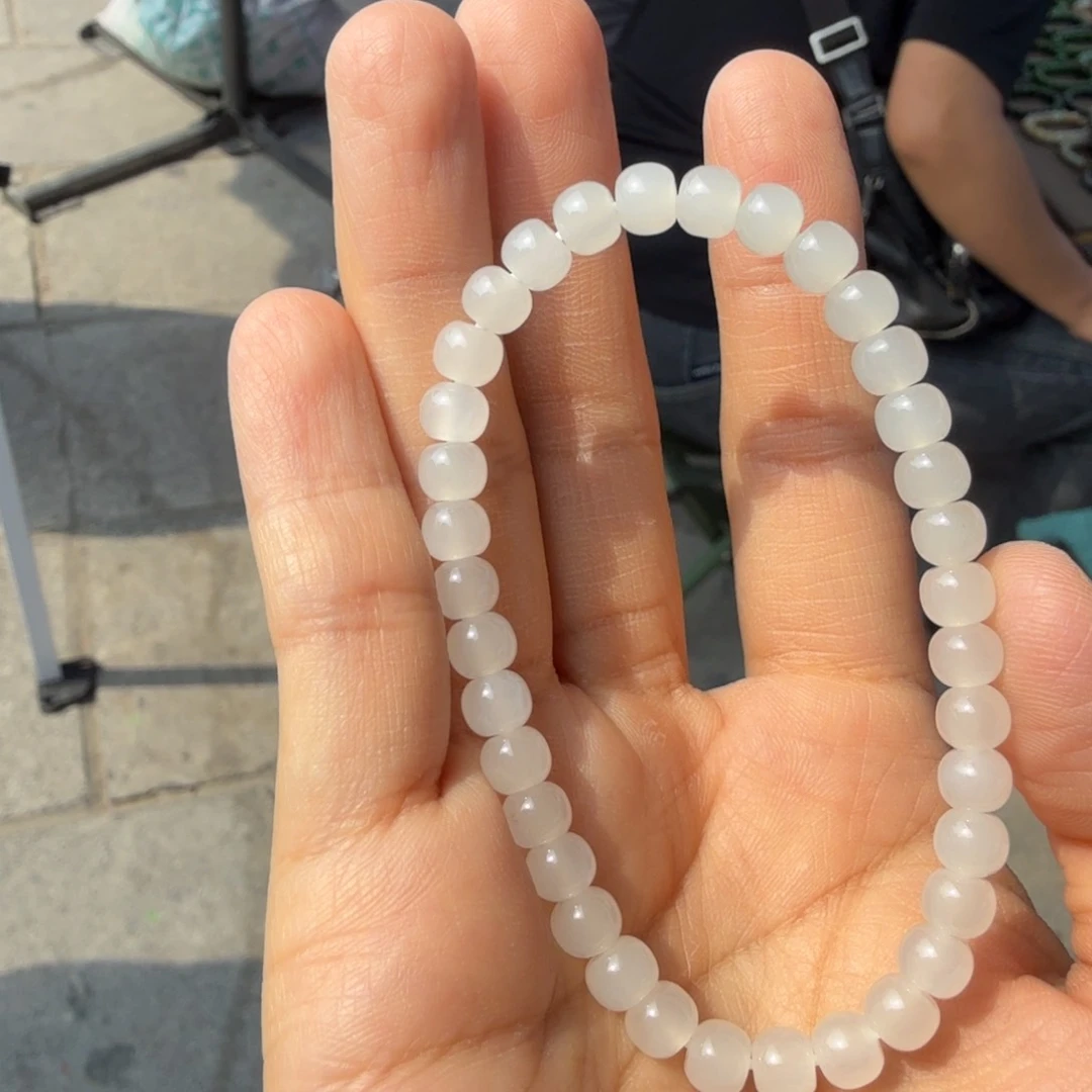 和田玉未镶嵌颈饰白玉小手串姜帅多样性拍一发一