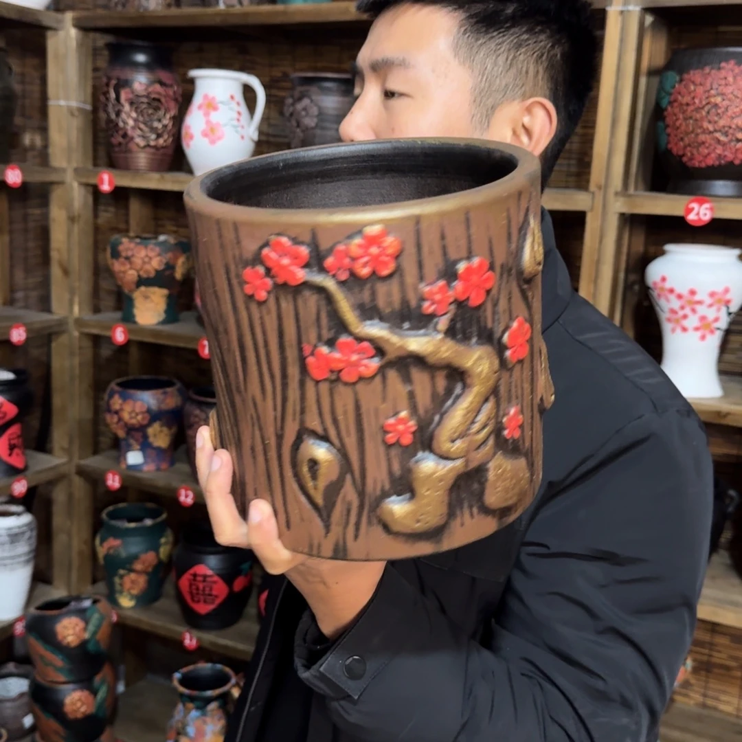 带孔高端浮雕花盆炸炸炸