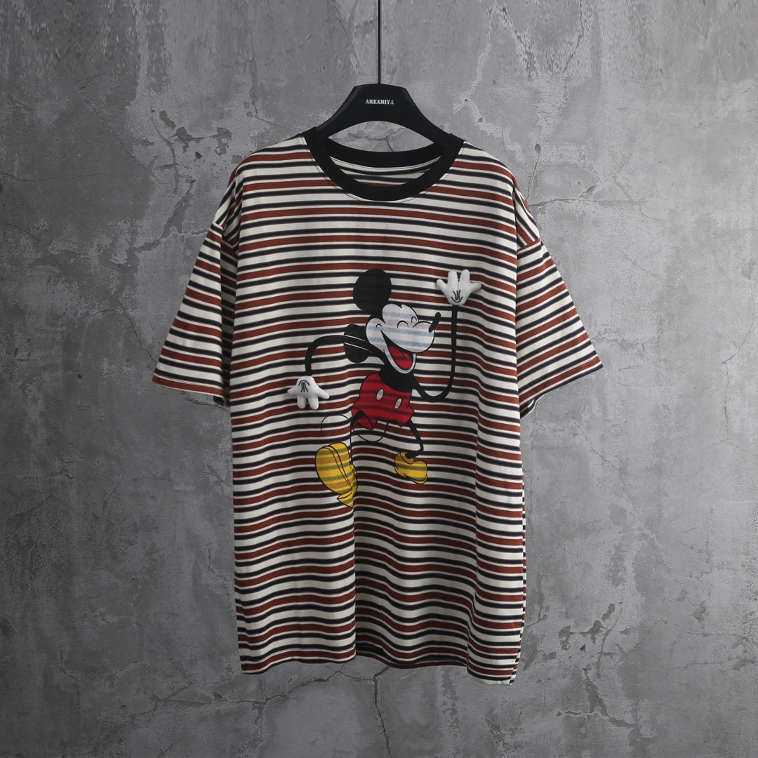 米奇印花条纹短袖CP094