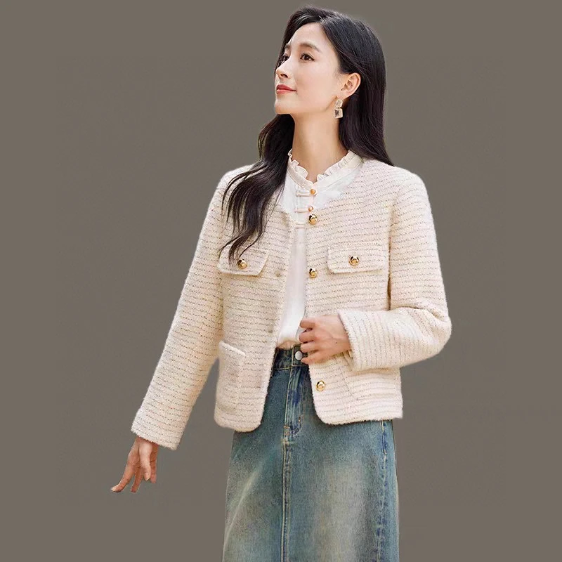 法式复古千金白色小香风外套高级感女春秋季气质短款W022