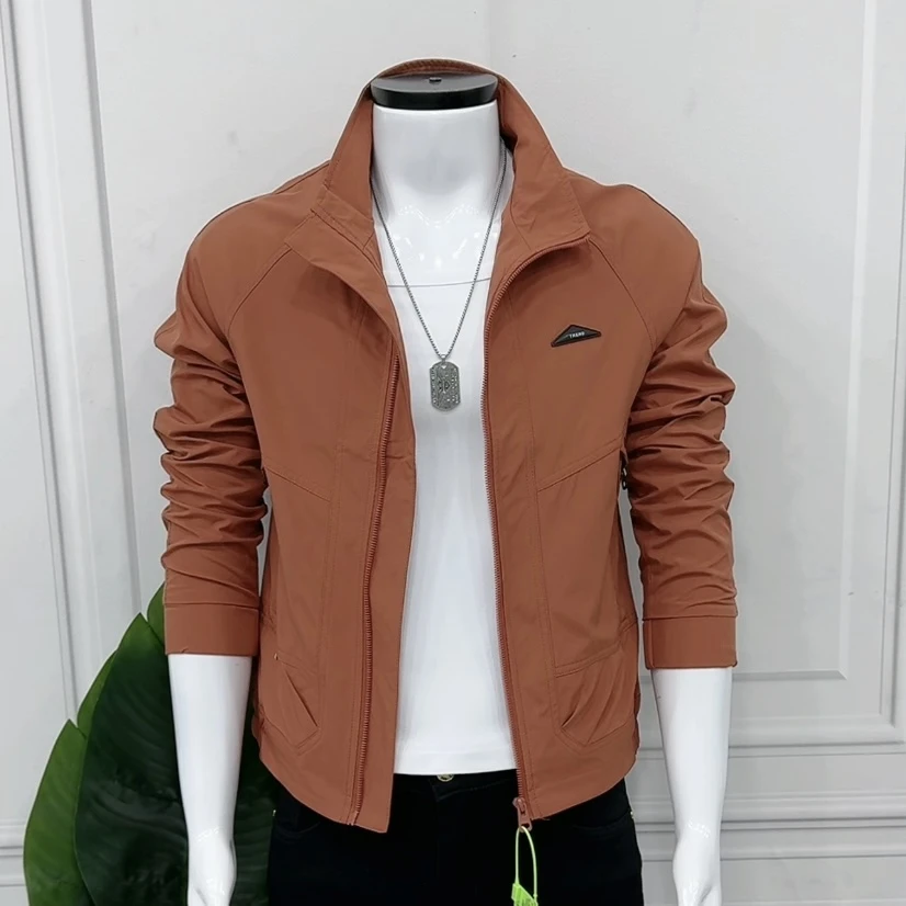 立领抗皱韩版春秋季男士男春季男款春秋拼接夹克秋季新款男装夹克