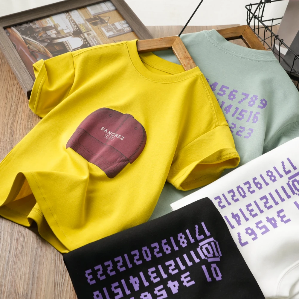 街头男孩夏季百搭帽子印花短袖T恤中大童儿童圆领潮流上衣2290