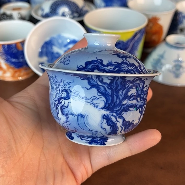 亭***立瓷片景德镇全手工手绘陶瓷