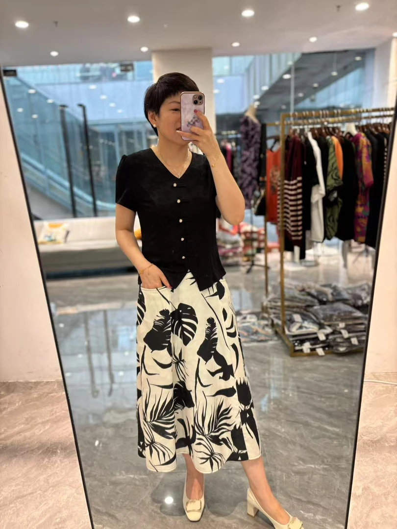 【丽丽家】夏季高端时尚气质款真两件显瘦套装53