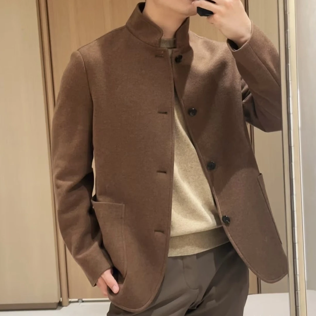 PABO | 老钱风秋冬羊毛立领西服外套 咖/黑【100%针织羊毛】#0317