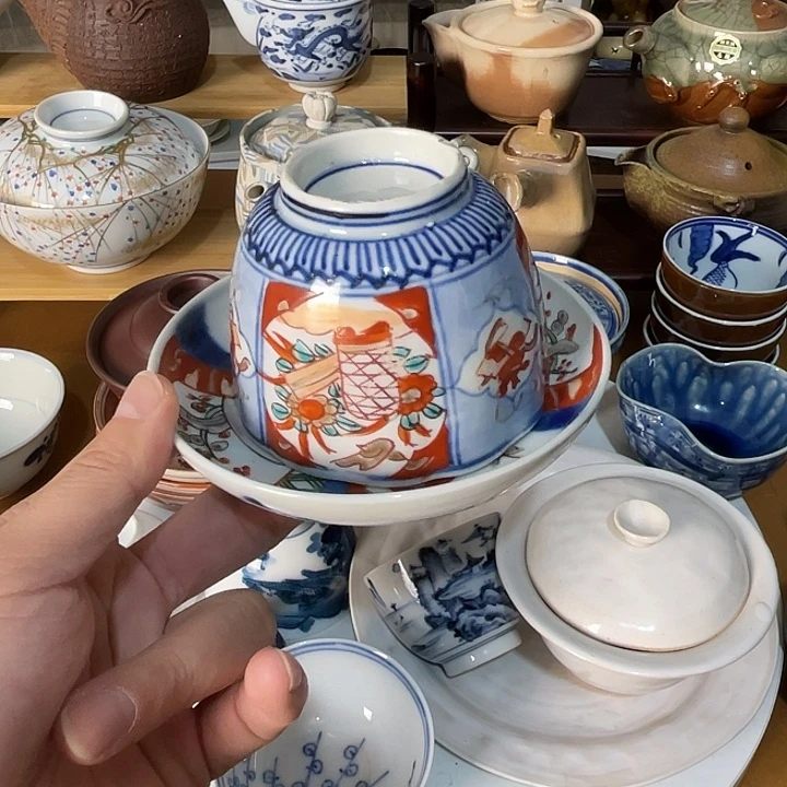 瓷片伊万里一个杯子一个盘