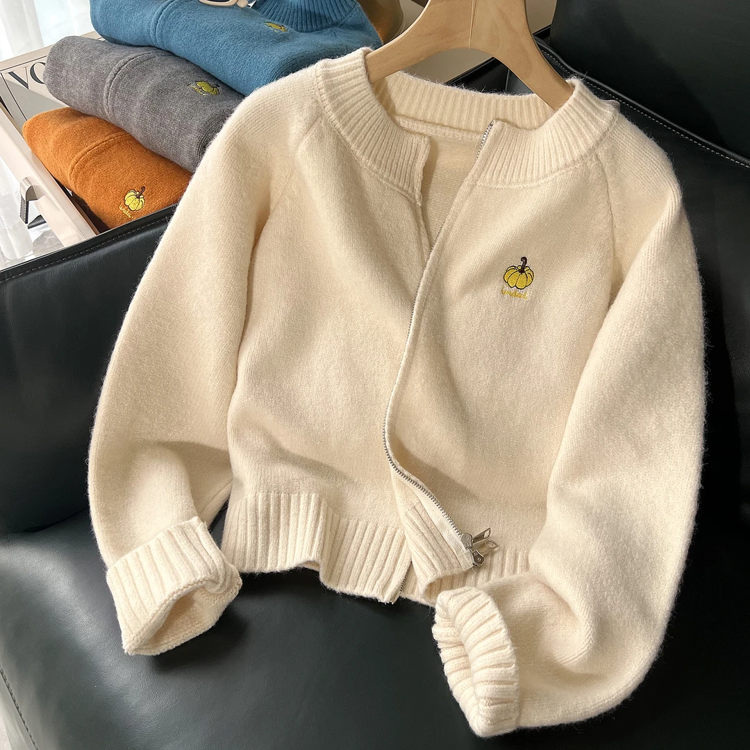 外穿短款毛衣女秋冬2025新款针织开衫外套小个子内搭打底衫小上衣