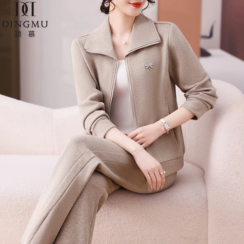 2025新款春装套装女上衣两件套中老年运动服女春秋妈妈款春季外套