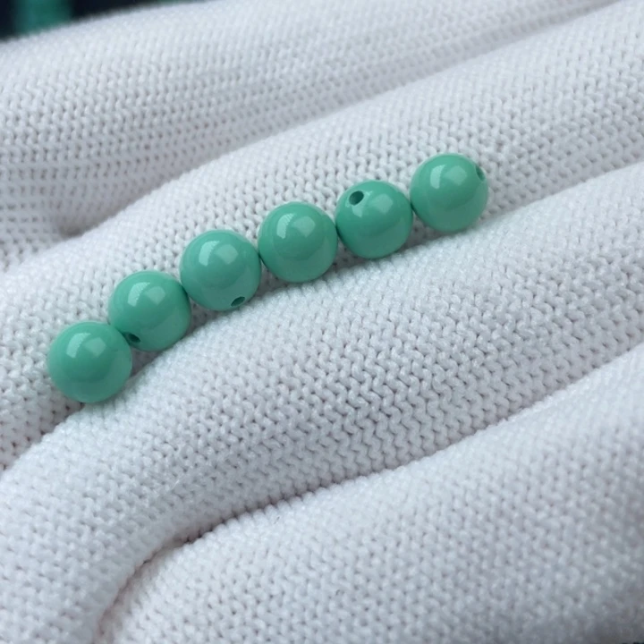 高瓷绿6mm圆珠配珠