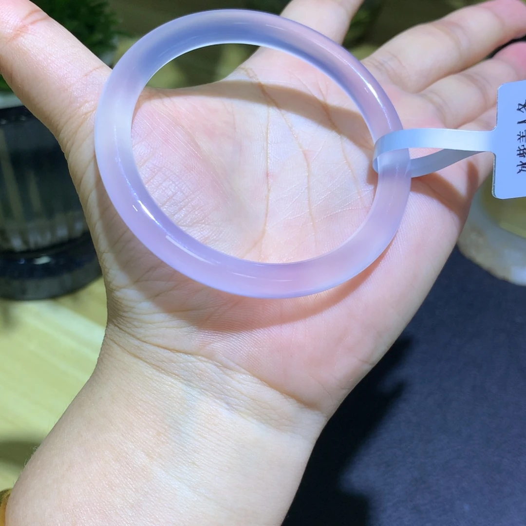 玛瑙/玉髓未镶嵌手镯卡7冰紫美人条