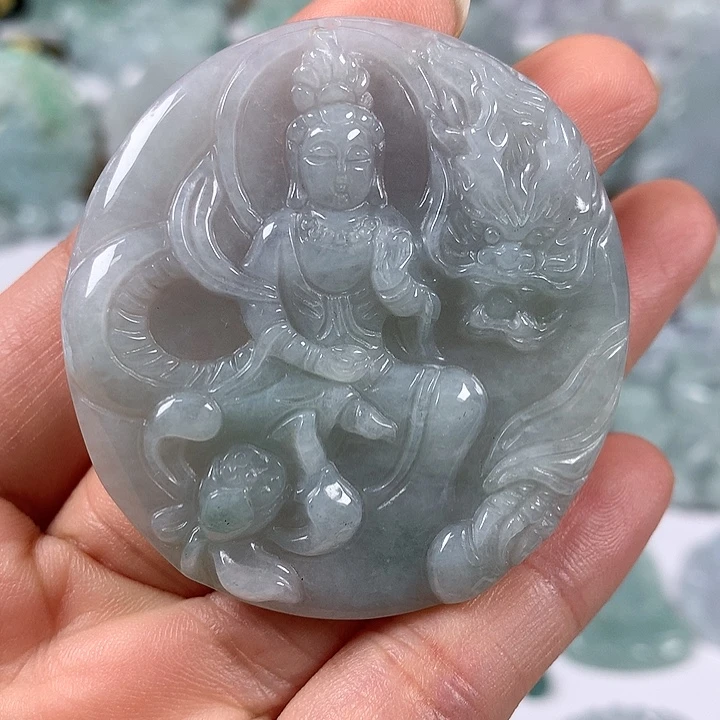 翡翠未镶嵌颈饰玉龙观音福利