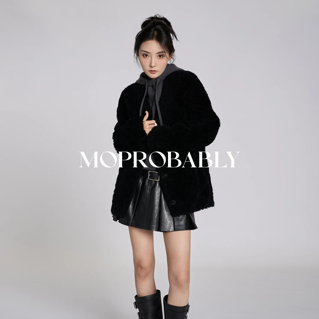 Moprobably李予诺「考拉」"100%羊毛"雅丹风慵懒系秋冬外套L4482301