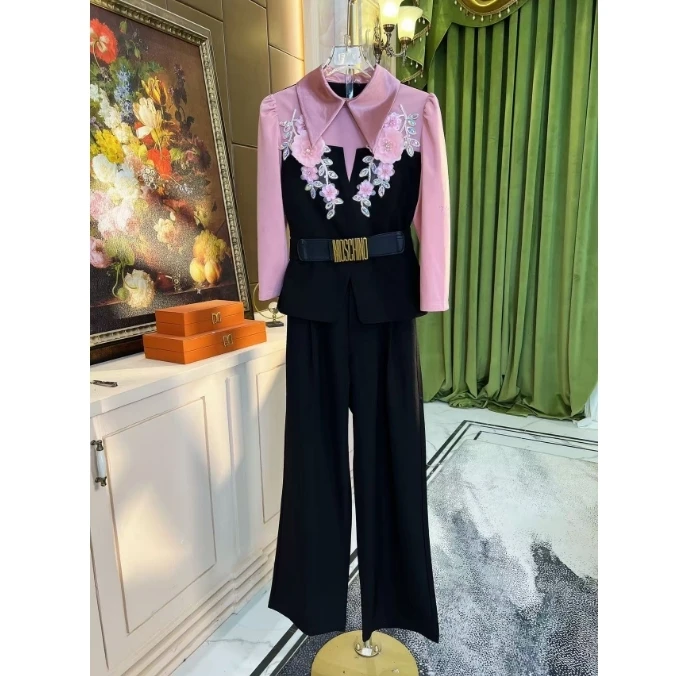 芙娜妮轻奢秋冬新款小众设计衬衫气质显瘦女装时尚两件套F2510930