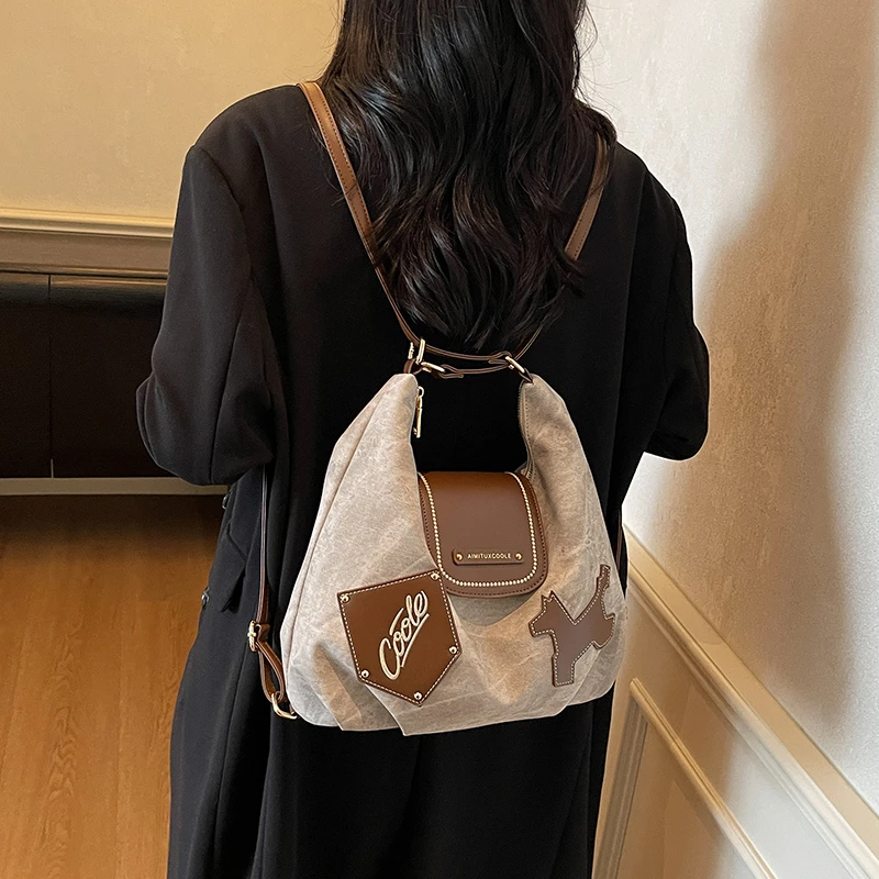 艾米兔 X COOLE女包2025新款时尚美拉德设计多功能单肩双肩托特包