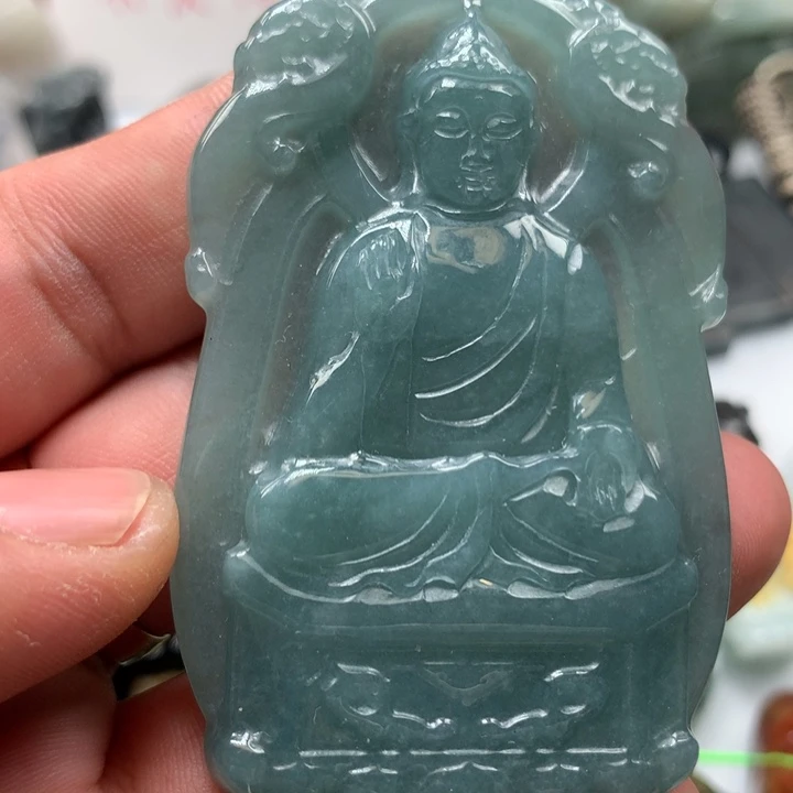 翡翠颈饰未镶嵌保真天然A货翡翠