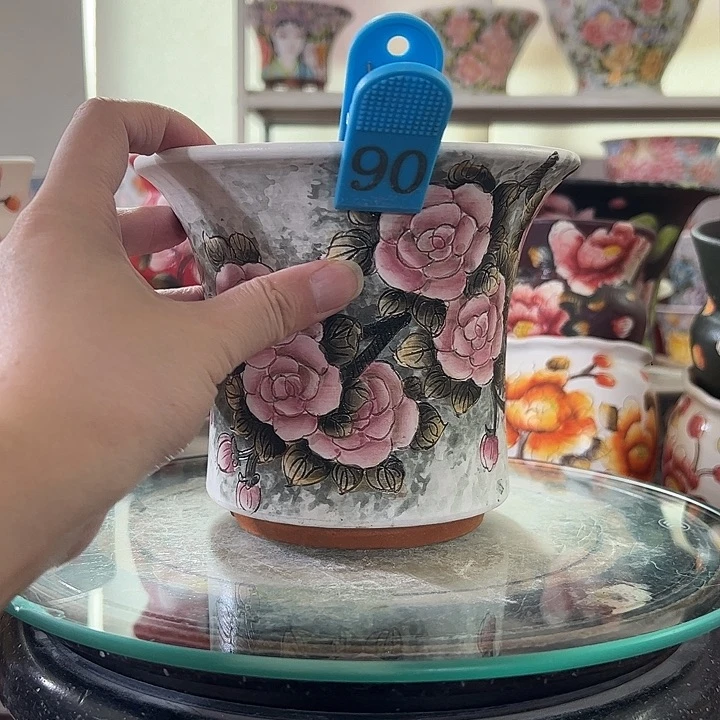 景德镇幸运花盆手绘花盆