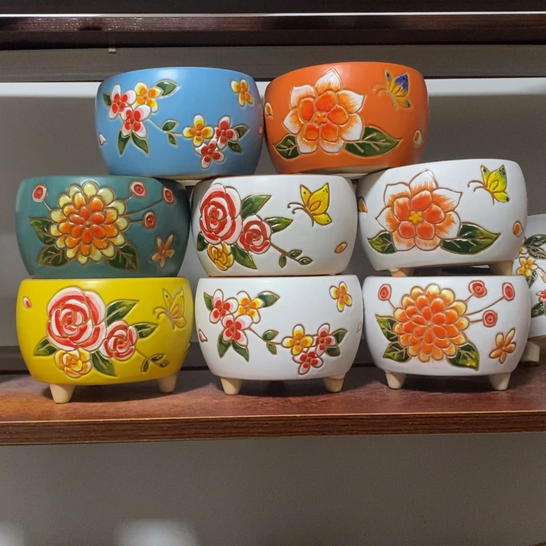 红陶韩式多肉植物花盆