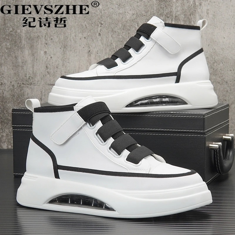 纪诗哲男士轻奢高筒鞋秋季新款潮流百搭内增秋季男士高帮厚底板鞋