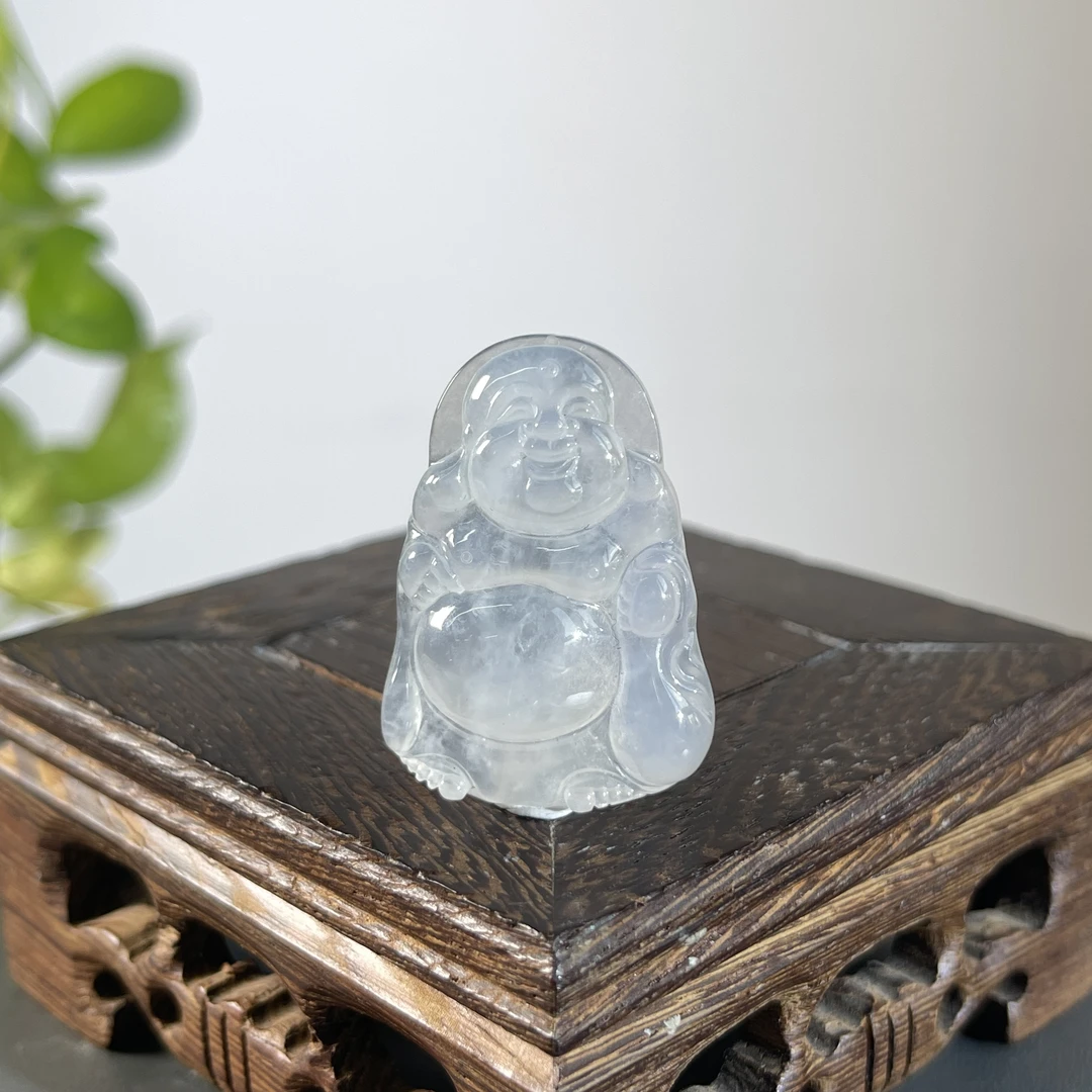 JGB28-156  天然缅甸A货翡翠  布袋佛