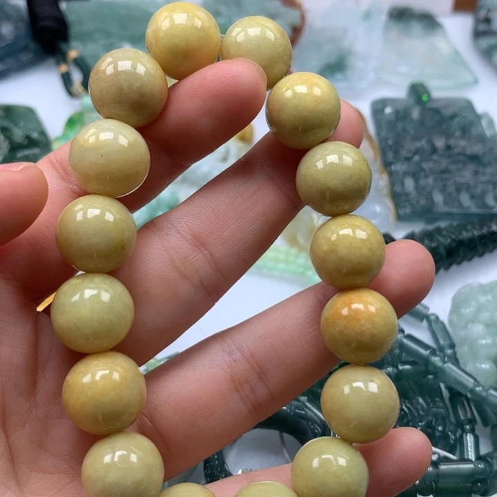 翡翠颈饰未镶嵌保真天然A货翡翠