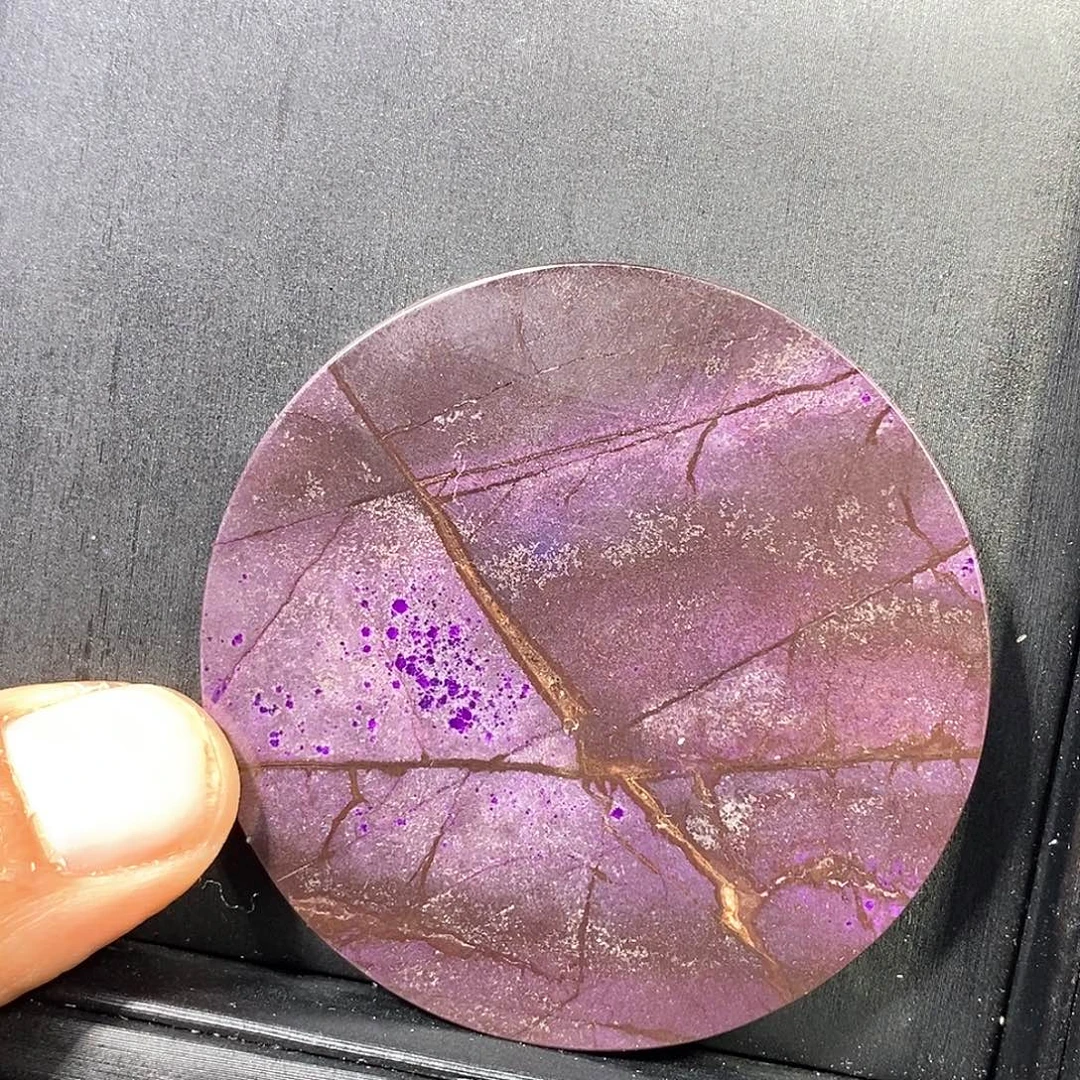 苏纪石（舒俱来）未镶嵌南非老矿舒俱来放漏圆牌